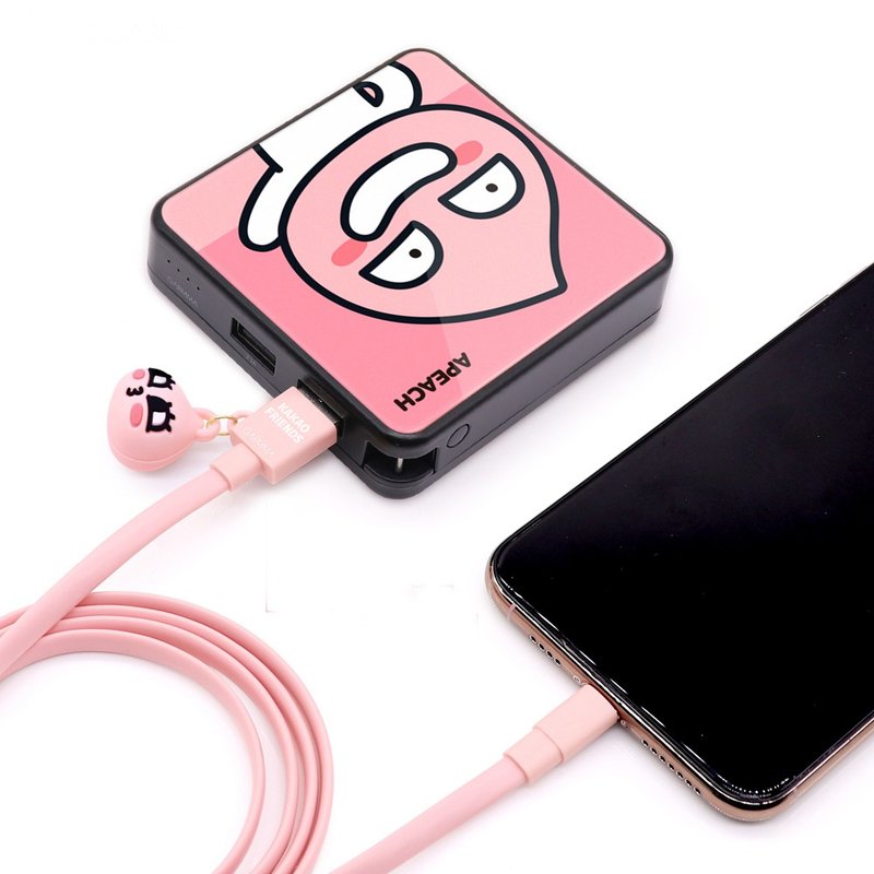 GARMMA KAKAO FRIENDS USB to Lightning 公仔吊饰传输线 Apeach - 充电宝/传输线 - 其他金属 粉红色