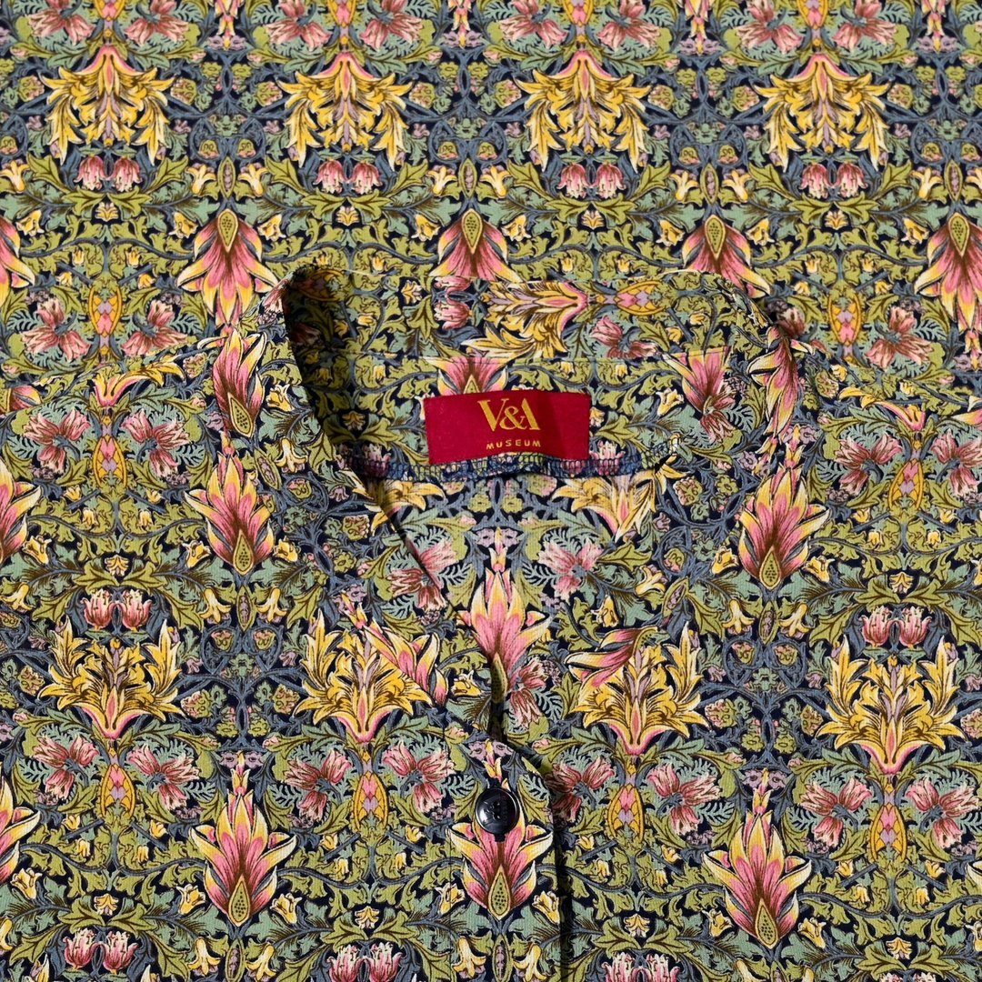 【蛋植物古着】V&amp;A 威廉莫里斯William Morris印花古着衬衫 - 女装衬衫 - 其他人造纤维 