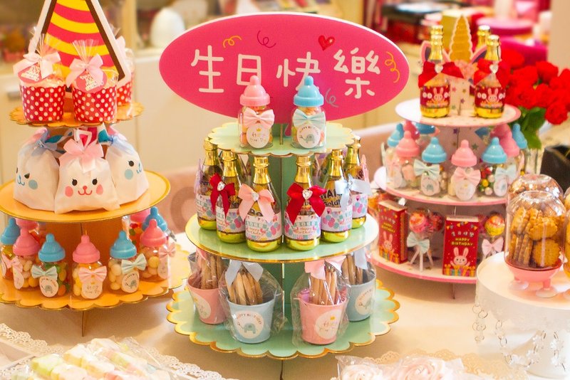 现货可超取 生日塔 绿色花边 小奶瓶-生日快乐款 CAKE-008 - 零食/点心 - 新鲜食材 多色