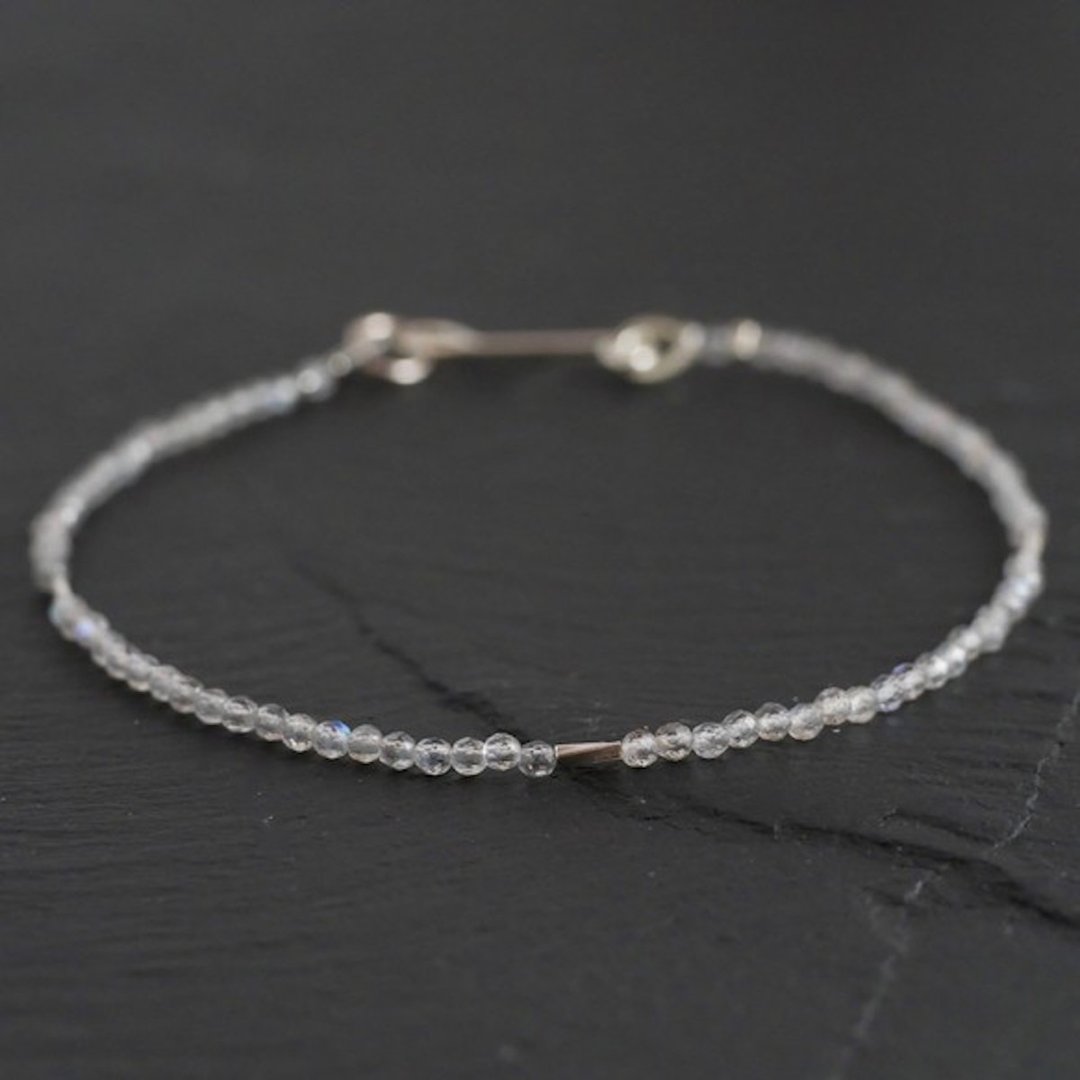Labradorite&Karen Silver Bracelet - 手链/手环 - 宝石 灰色
