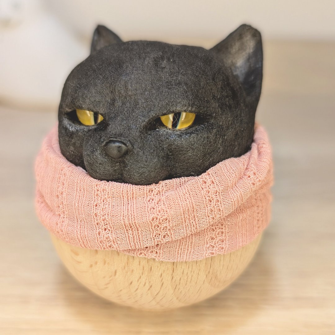 日本太宰府天满宫黑猫－NekofaceProject_Trip_007－猫咪头像计划 - 玩偶/公仔 - 棉 黑色