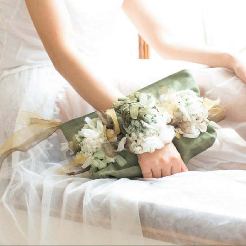 森林 | 咲编手拿包・手提包 ( 丹宁 ) - 手提包/手提袋 - 聚酯纤维 绿色