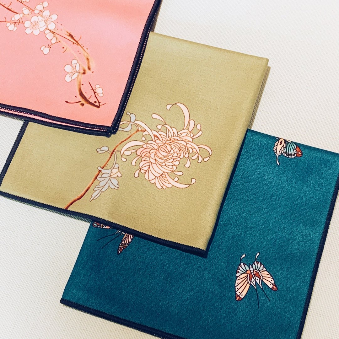 茶巾 蒲公英 / 白花  菊花 / 梅花 / 蝴蝶 - 茶具/茶杯 - 聚酯纤维 