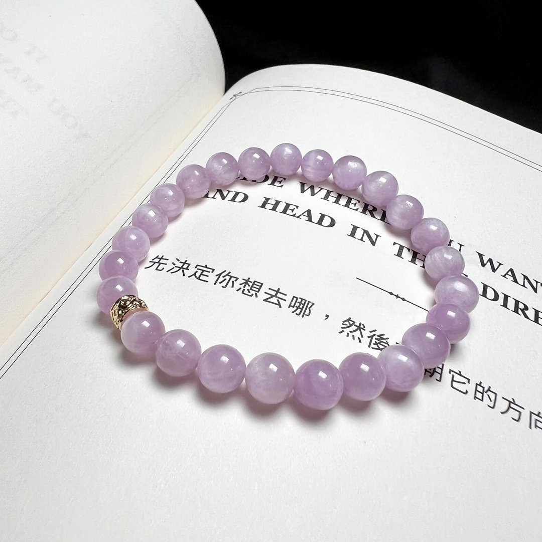 月晕如梦紫。6mm 手串 细品岁月 水晶皇后 I 紫锂辉 猫眼紫锂辉 I - 手链/手环 - 水晶 