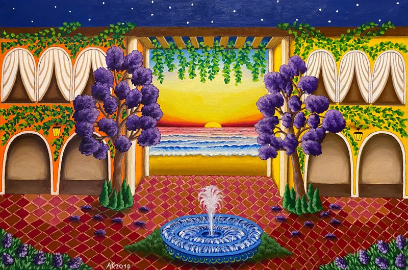 早晨。日出，原创油画，油画油画，装饰风景 - 墙贴/壁贴 - 其他材质 多色