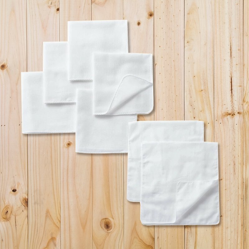 【日本OP mini】纯棉纱布巾/手帕 5件组 + 纱布洗澡巾2件组 - 围嘴/口水巾 - 棉．麻 