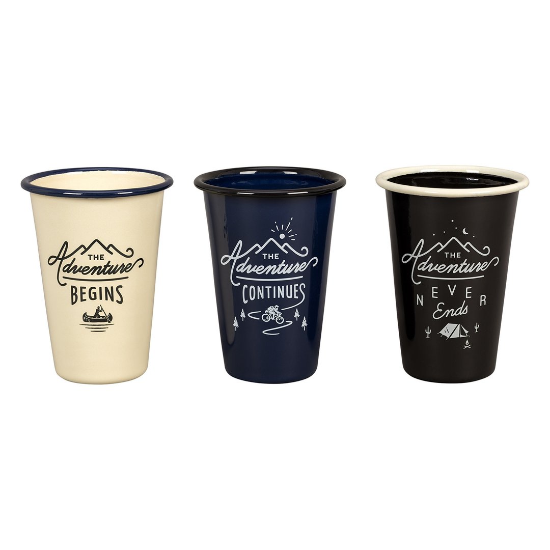 英国进口Wild and Wolf 冒险开始探险系列珐琅水杯组(一组三入) - 茶具/茶杯 - 珐琅 蓝色
