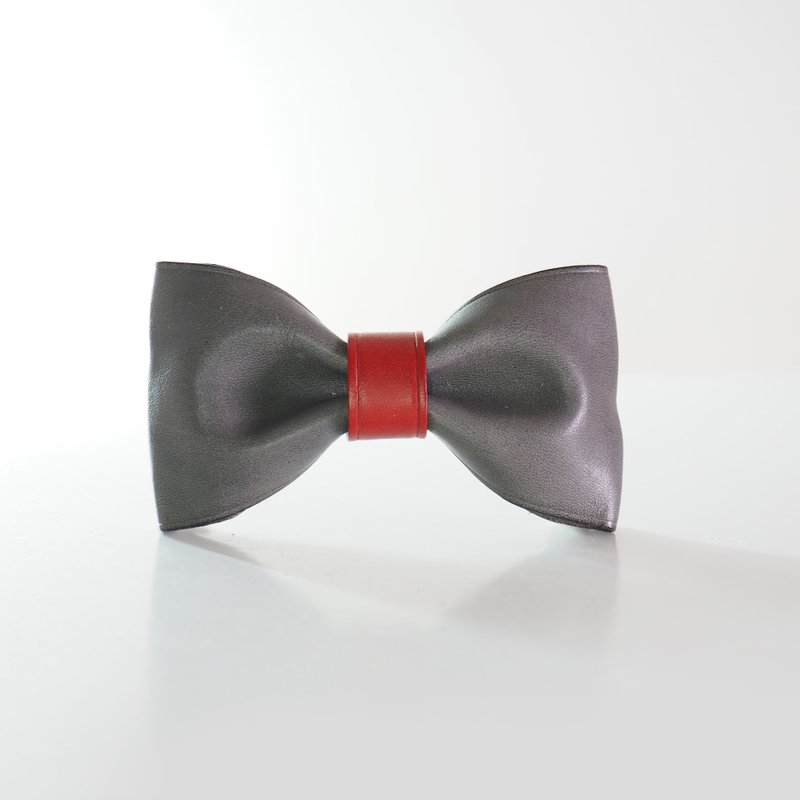 皮革领结 - 灰 - 领结/领巾 - 真皮 灰色