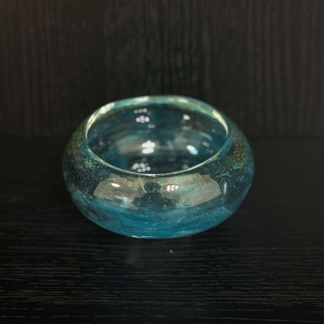 玻璃碗浅蓝紫黄六角足 - 碗 - 玻璃 