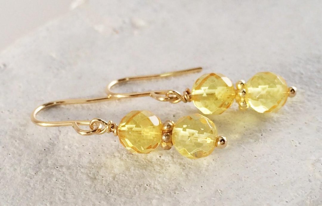 Baltic Amber K14GF Earrings / Clip-On 2 - 耳环/耳夹 - 其他金属 