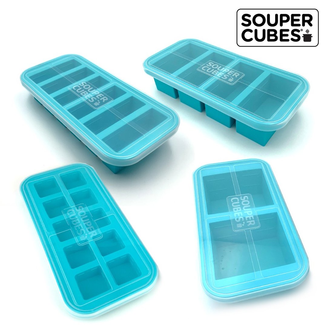 缺货【Souper Cubes】多功能食品级硅胶保鲜盒_湖水绿5件组 - 便当盒/饭盒 - 硅胶 绿色