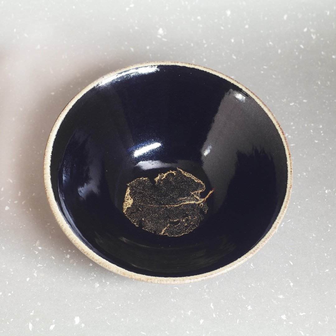 双色釉 木叶盏 茶碗 手作陶器 茶道具 - 茶具/茶杯 - 陶 