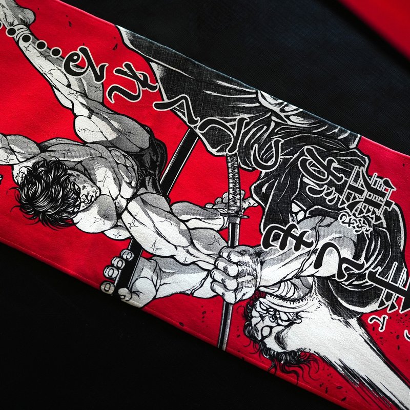 刃牙道名场面毛巾-红 - 毛巾浴巾 - 聚酯纤维 红色