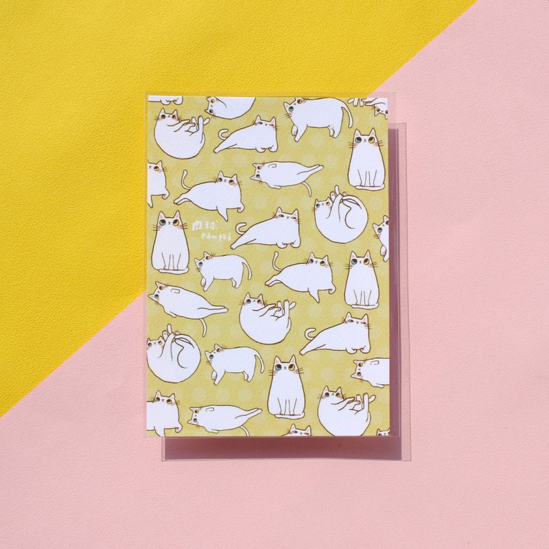 肉球/猫猫大集合/明信片/异色瞳白猫 - 卡片/明信片 - 纸 