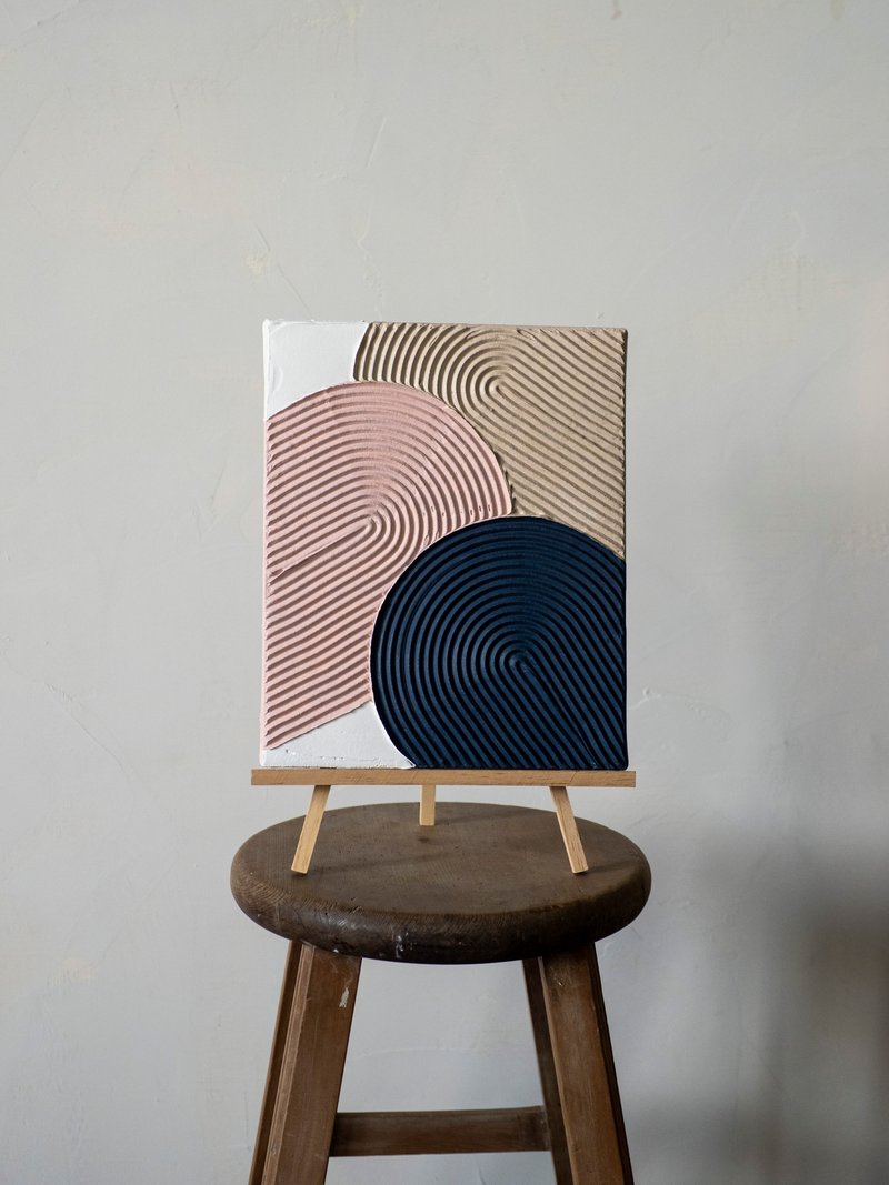 **展售中**极简石膏画【歪歪三弧A 】小 / 库存 / 纯手工 - 海报/装饰画/版画 - 水泥 咖啡色