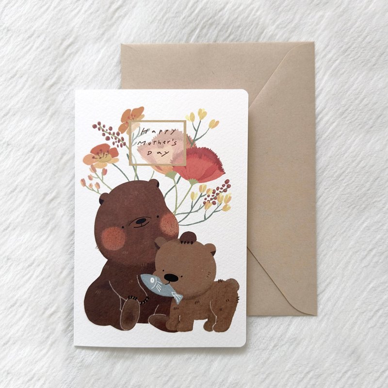 About LOVE mother's day card 母亲节卡片 熊妈咪 - 卡片/明信片 - 纸 