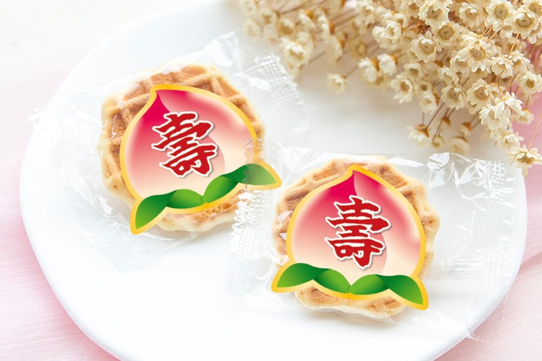 寿桃 神明祝寿 手烧煎饼 单包装 小饼干 点心 结缘品 神明祝寿 - 零食/点心 - 新鲜食材 粉红色