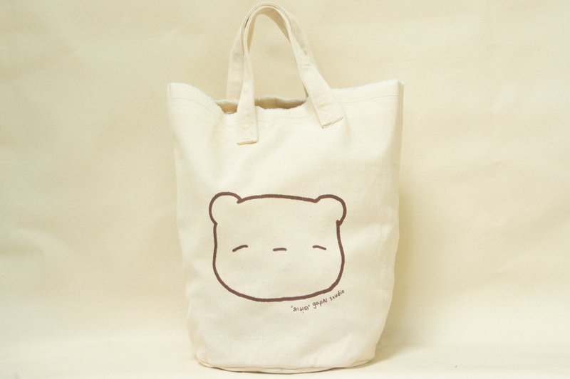 Lamud's Round Base Bucket Bag - 其他 - 棉．麻 白色