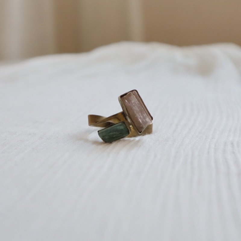 白绿碧玺戒指 - 戒指 - 宝石 粉红色