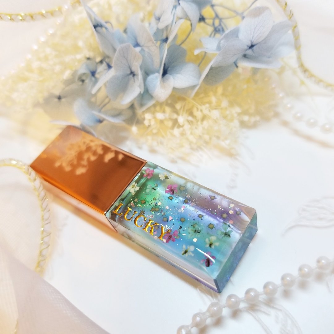 【主图款-3色底星砂花】定制人名随身碟USB 情侣 纪念礼物 - U盘 - 树脂 