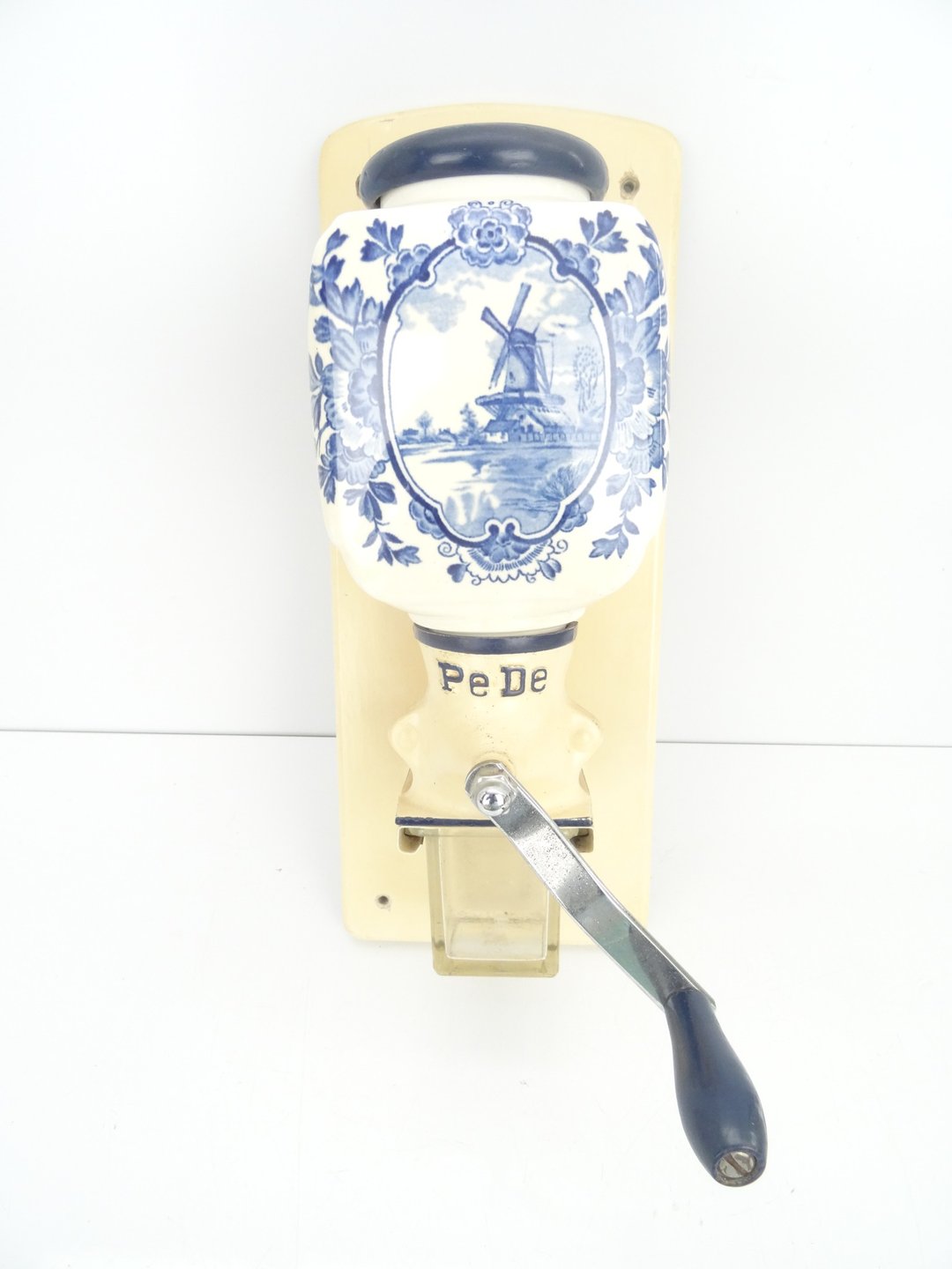 复古荷兰 Pede Zassenhaus 咖啡研磨机 – 蓝色古董手动德尔夫特磨豆机 - 咖啡壶/周边 - 其他材质 蓝色