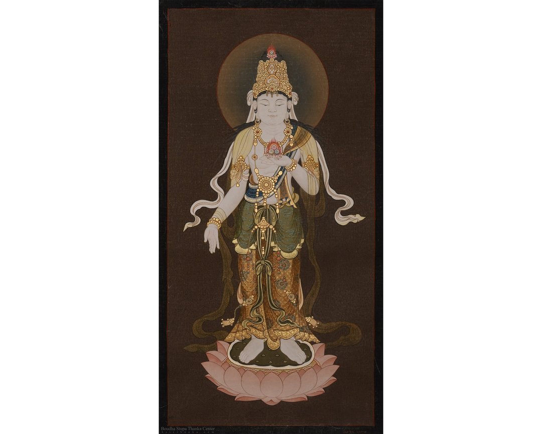 智慧的永恒拥抱唐卡  由Surya Lama手绘 - 摆饰 - 其他材质 多色