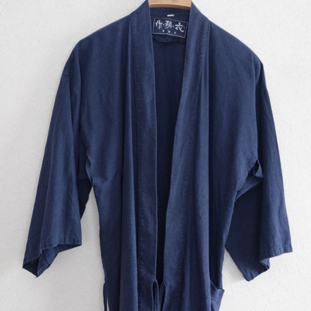 和尚工作服和服旧衣服棉质日本复古翻拍素材 - 其他 - 棉 蓝色