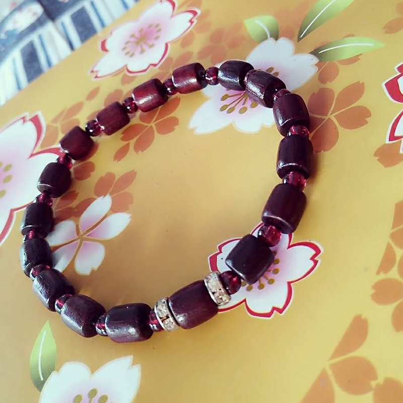 酸枝木紫色手链-紫栝 - 手链/手环 - 木头 咖啡色