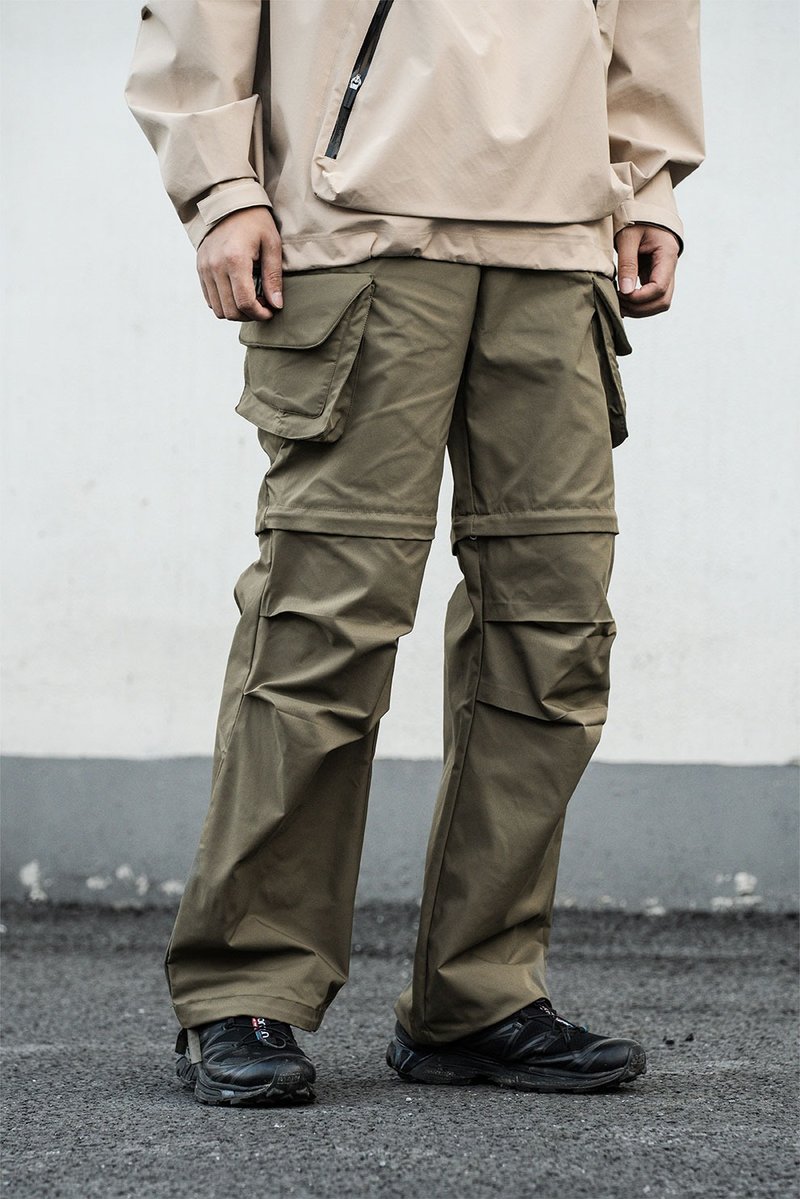 隐蔽者海绵口袋可拆卸工装裤男秋冬城市户外廓形休闲裤 - 男士长裤 - 其他材质 绿色