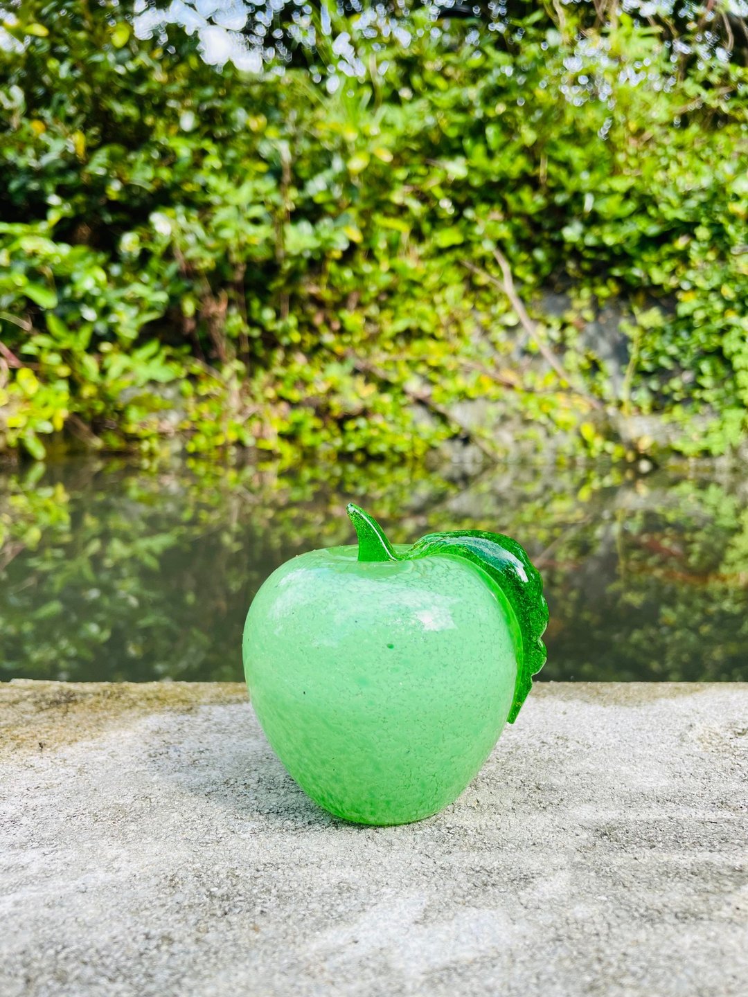 水晶玻璃 绿苹果 纸镇 平安 - 摆饰 - 玻璃 绿色