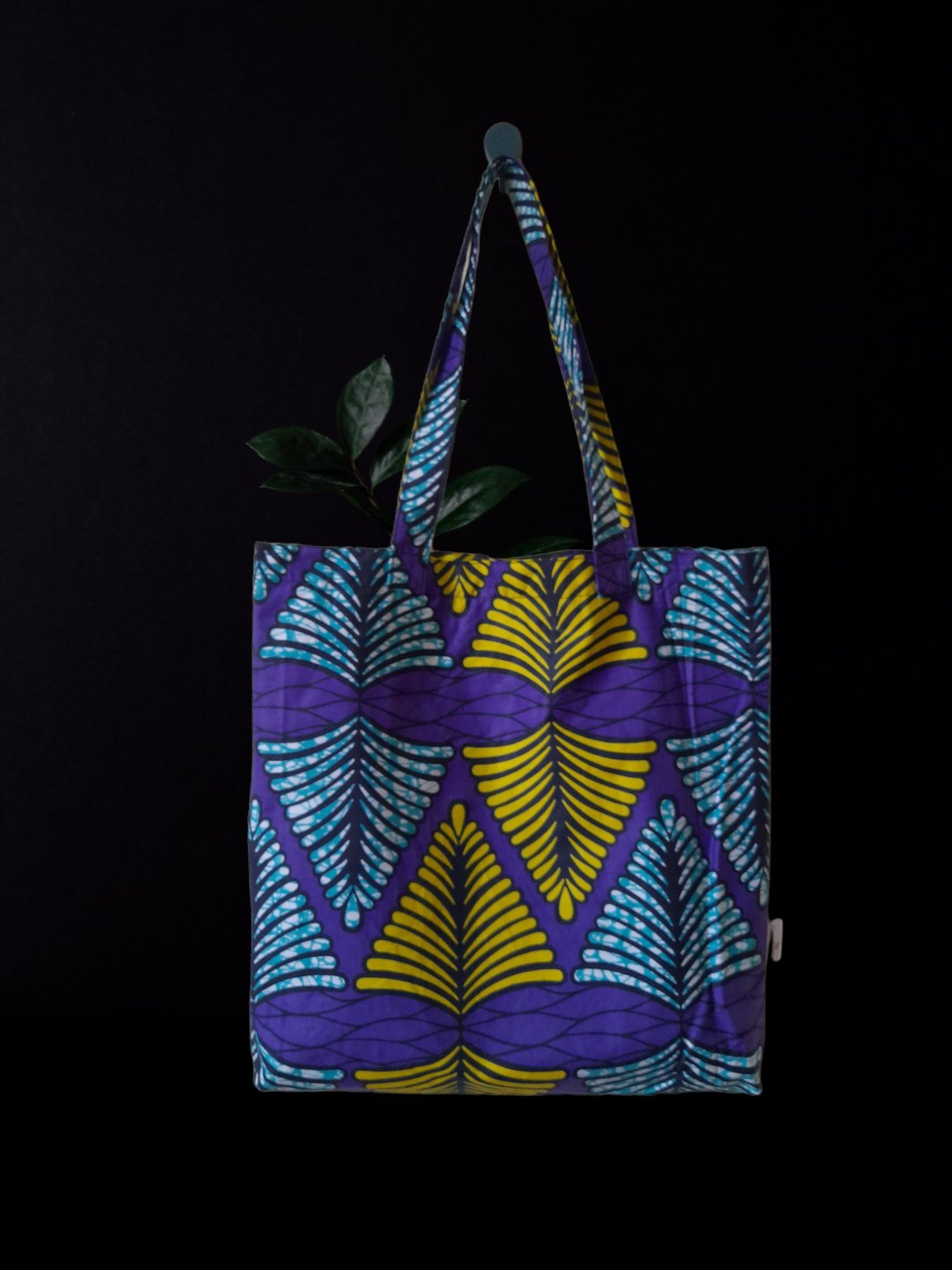 Handmade Summer  African Print Cotton Tote Bag Ankara - 手提包/手提袋 - 棉 紫色