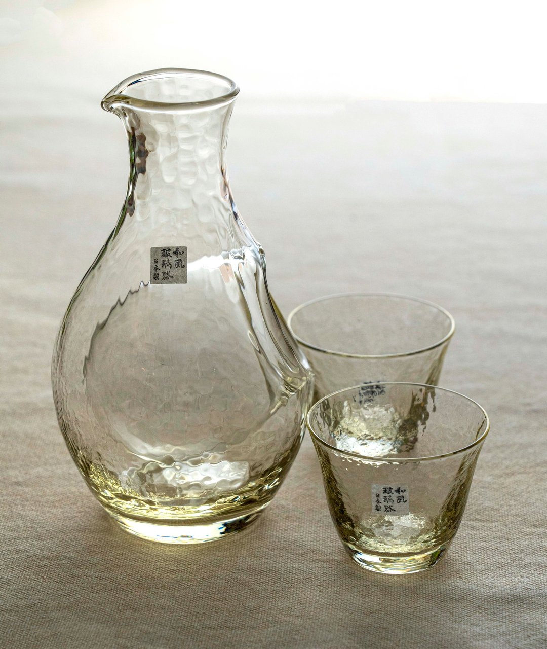 日本制 东京佐佐木 高濑川冷酒玻璃杯壶组 全新未使用 台湾包邮 - 酒杯/酒器 - 玻璃 金色