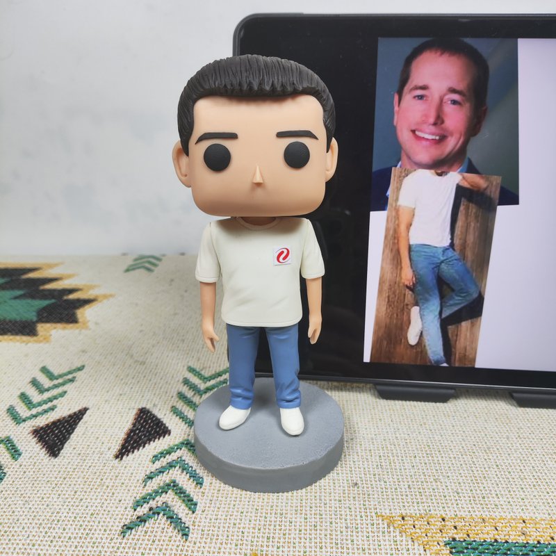 纯手工定制美国Funko Pop 自画肖像公仔娃娃男朋友老公生日礼物 - 玩偶/公仔 - 粘土 多色