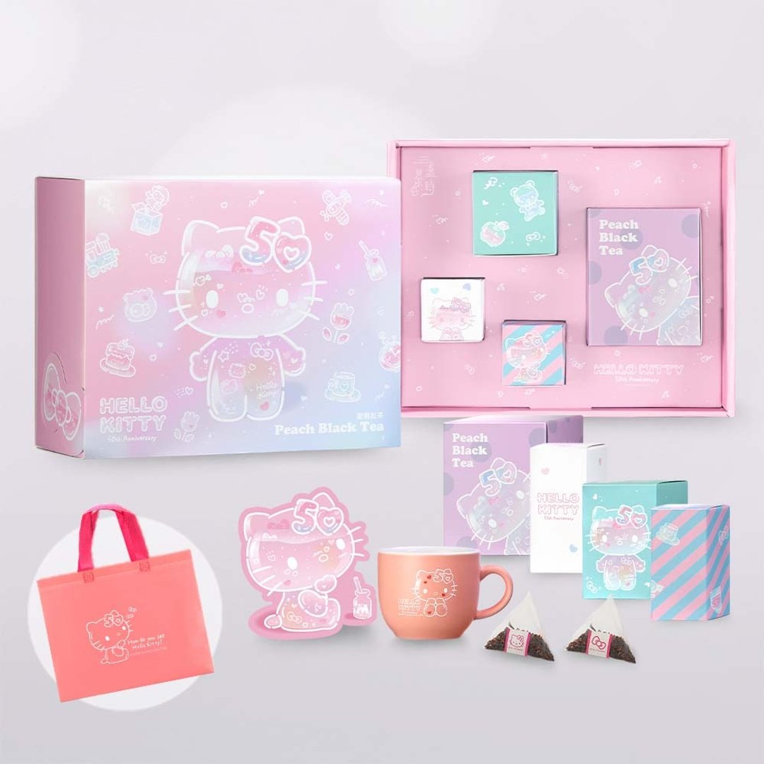 三盏茶时X HELLO KITTY 蜜桃红茶 - 茶 - 瓷 粉红色