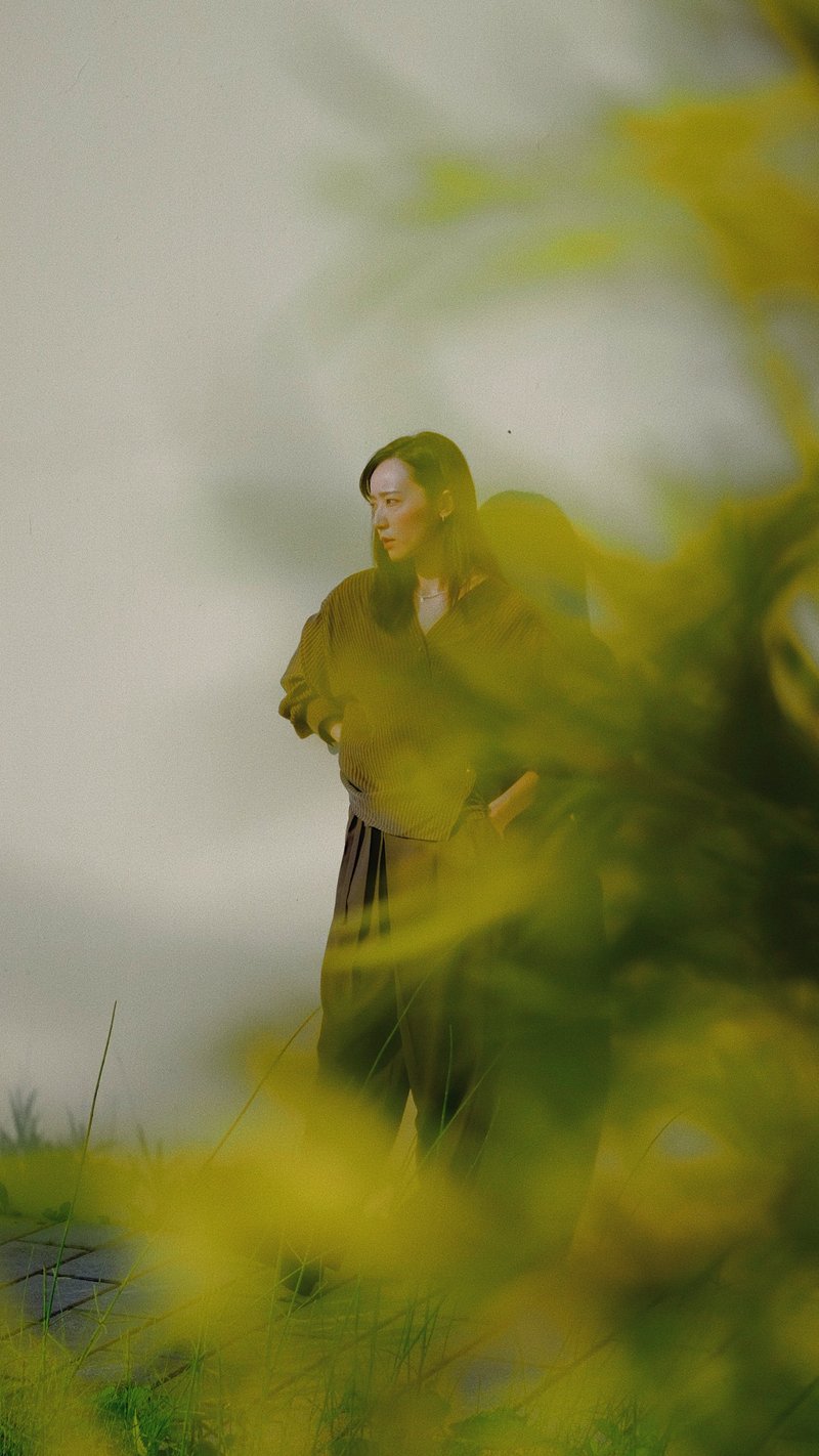 橄榄绿腰绑带宽松长裤 - 女装长裤 - 羊毛 绿色