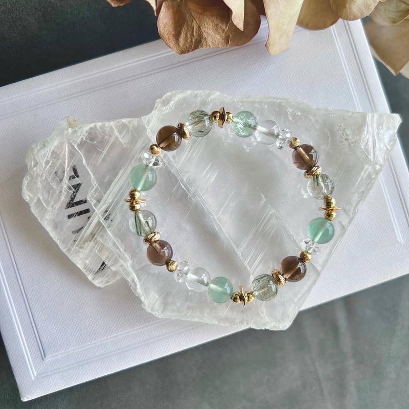 绿光精灵/ 14K包金天然水晶能量手链/ 定制礼物 - 手链/手环 - 水晶 