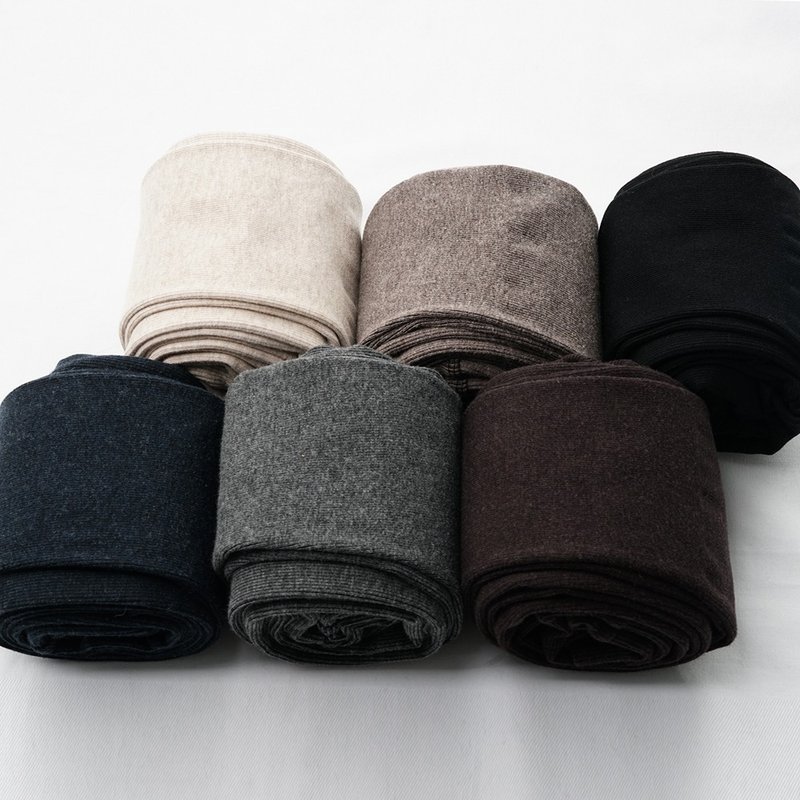 六色 新疆長絨棉豎條紋連褲襪 秋冬款豎紋加絨修身顯瘦內搭褲襪 - 袜子 - 棉．麻 黑色