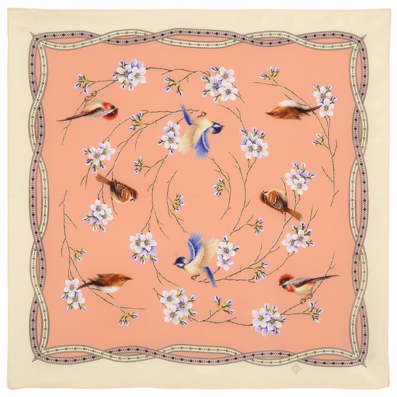 Pavlovo Posad Shawl, Russian Neck Scarf Natural 100% Silk Summer Wrap 10040-2 - 丝巾 - 丝．绢 多色