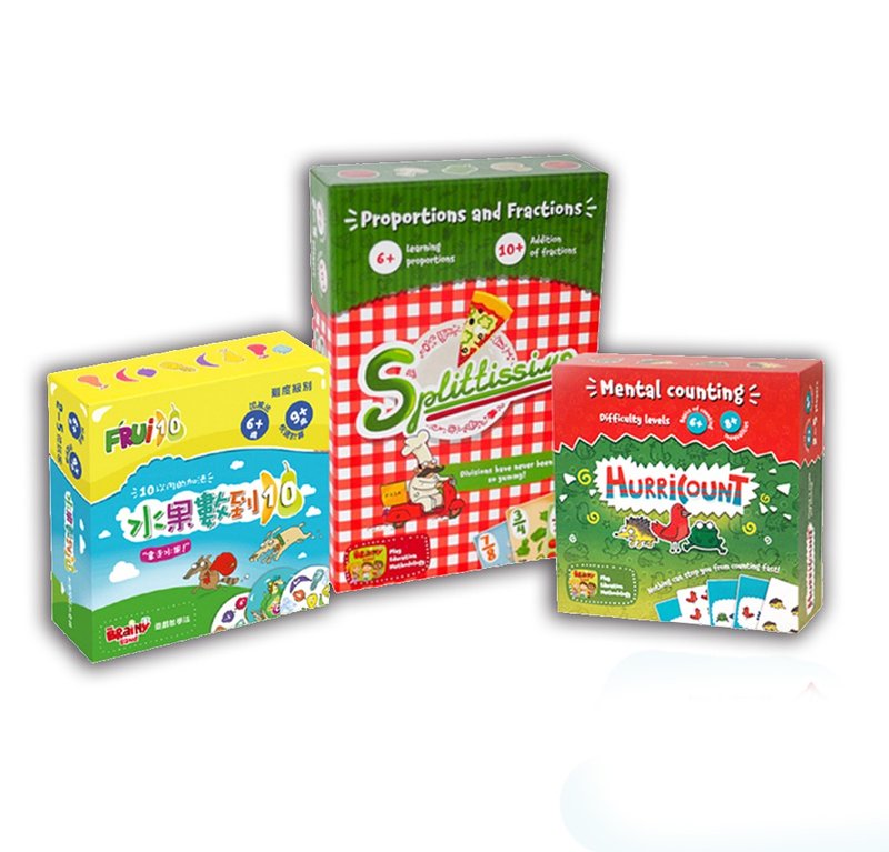 THE BRAINY BAND披萨家+数大小+水果数到10中文版(硬盒)-开学礼物 - 玩具/玩偶 - 纸 多色