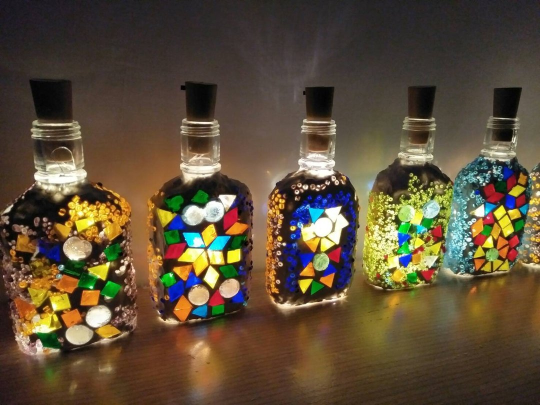 DIY土耳其马赛克酒瓶灯材料包组 - 陶艺 - 玻璃 多色