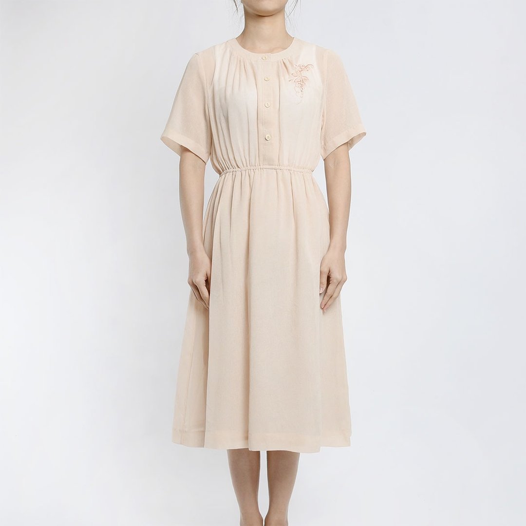 古着洋装 / 日本洋装 / Vintage Dress - 洋装/连衣裙 - 其他材质 白色