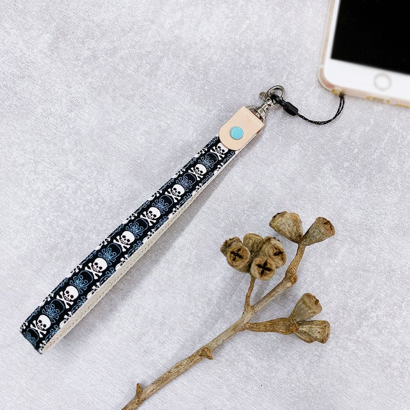 骷颅头 庞克风 手机吊绳/手绳/饰品 - 挂绳/吊绳 - 棉．麻 黑色