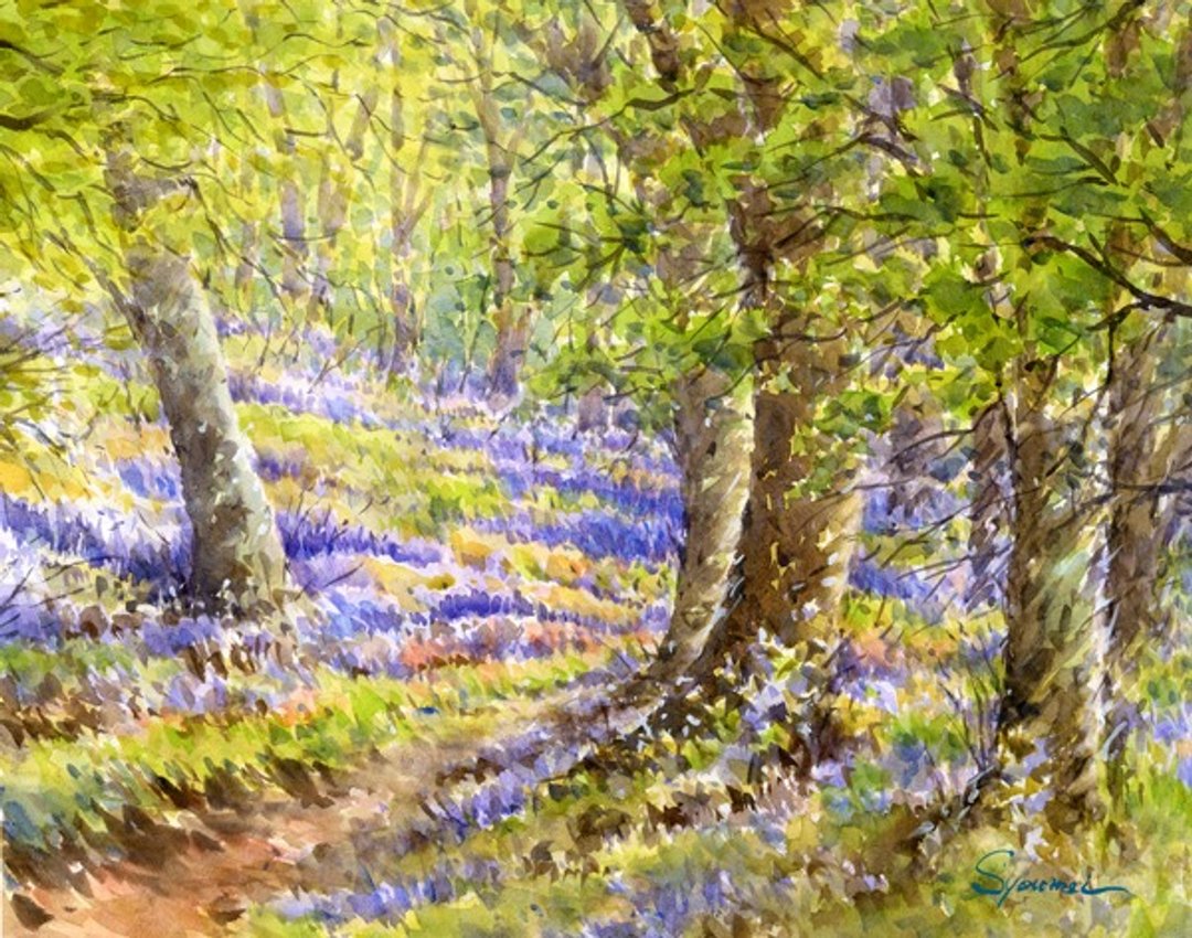 Watercolor blueberry forest - 海报/装饰画/版画 - 纸 绿色