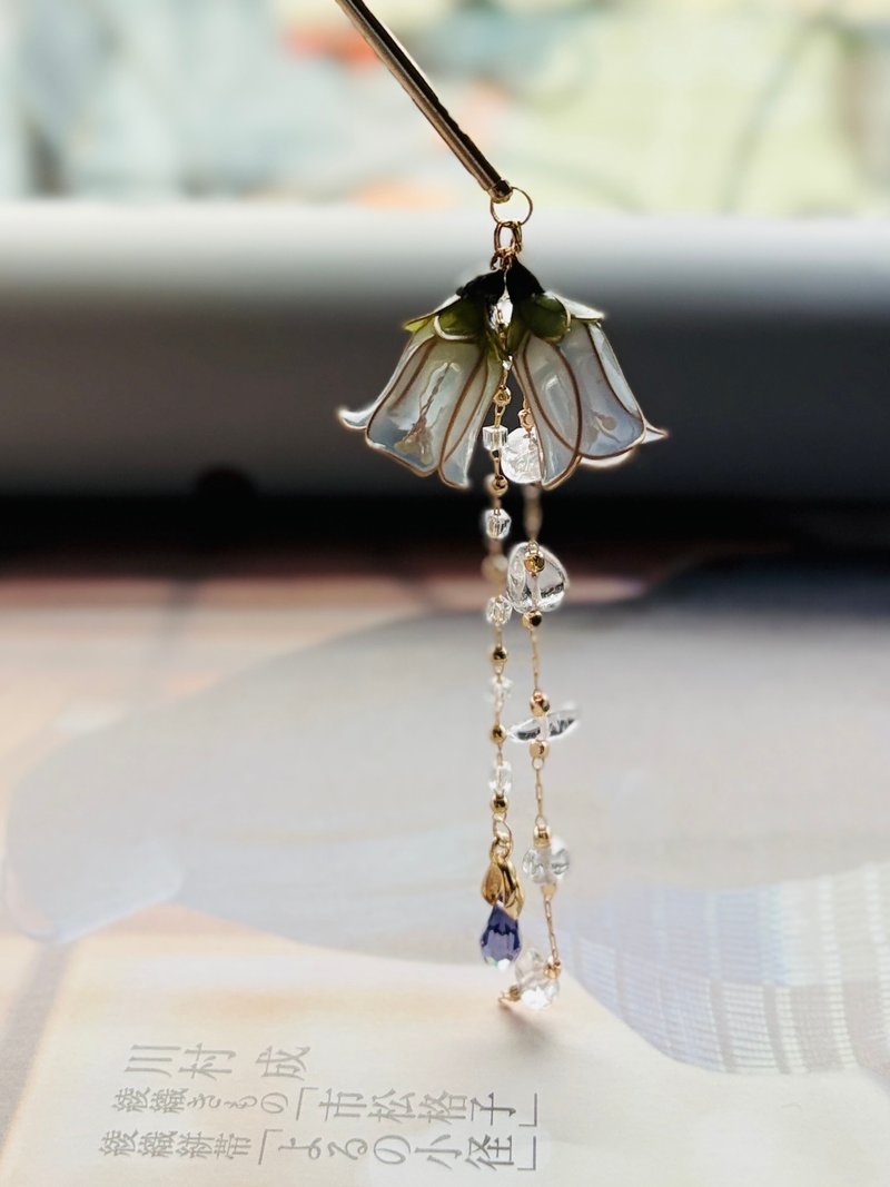 淡蓝风铃草发簪 一只贩售 - 发饰 - 树脂 