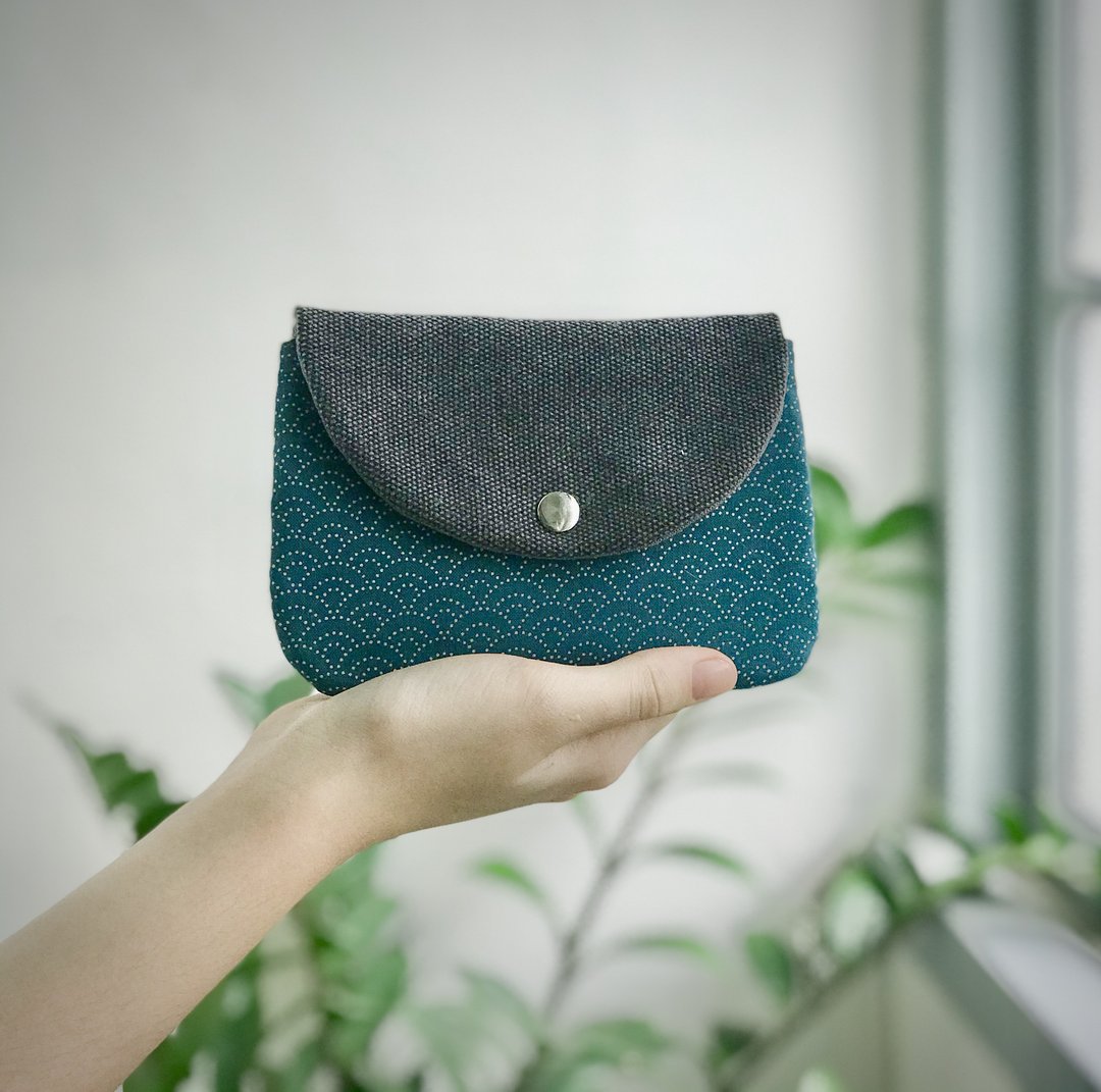 长夹 钱包 日本棉布 可收纳 护照 15 x 11 cm - 皮夹/钱包 - 棉 蓝色