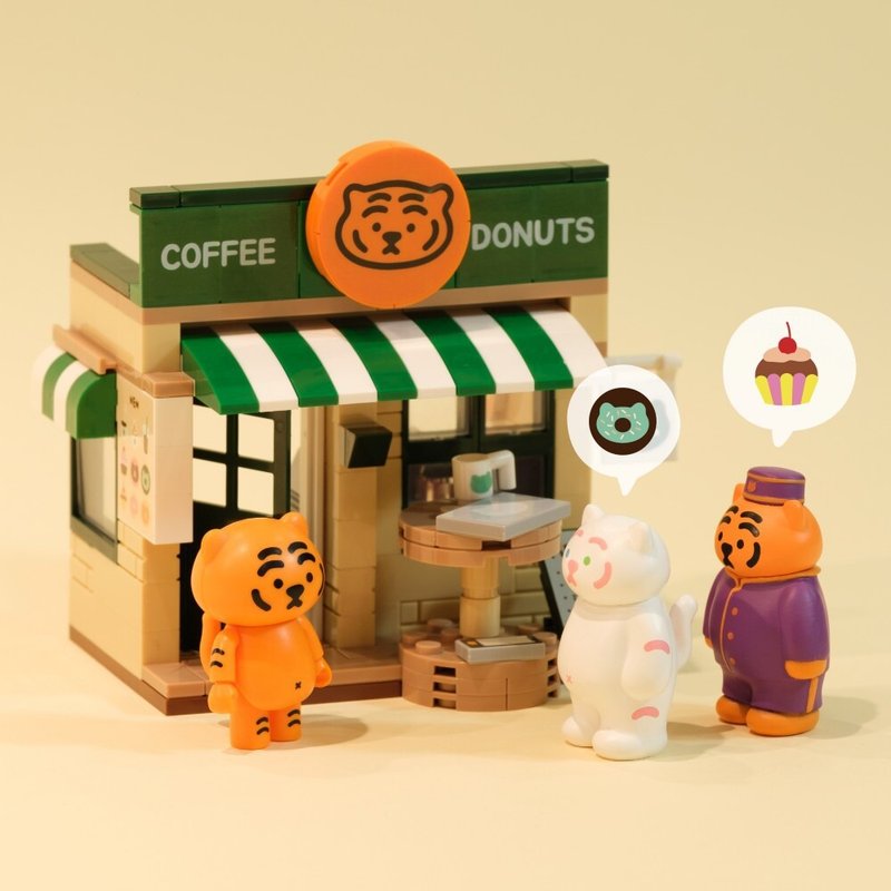 躺肥虎  橘虎咖啡厅 场景积木组 - 摆饰 - 树脂 