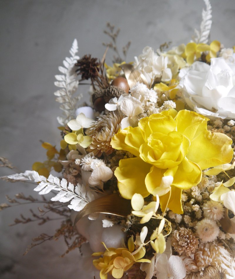 幸福暖阳.干燥花.不凋花.永生花.新娘婚礼.情人节.捧花. - 干燥花/捧花 - 植物．花 黄色