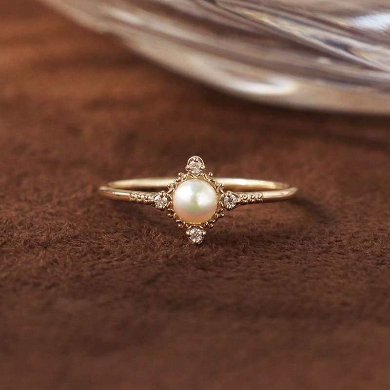 Visel 星光Akoya珍珠戒 - 戒指 - 贵金属 金色