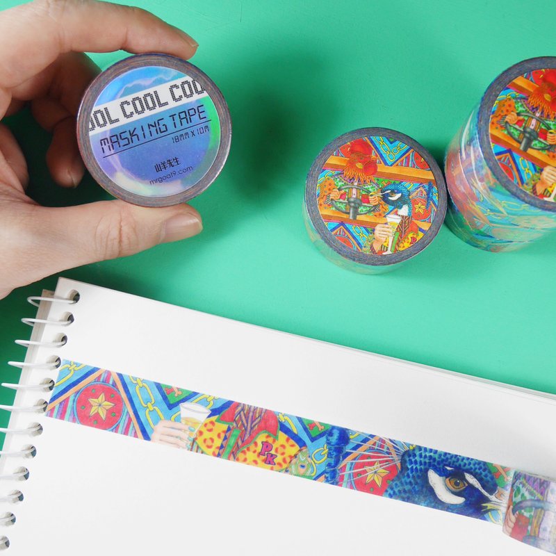 公鸡与孔雀纸胶带 - 纸胶带 - 纸 多色