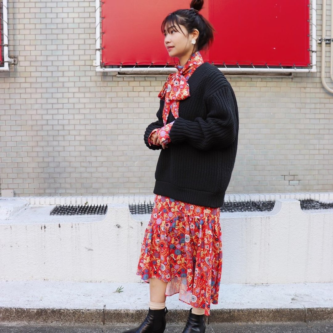 botanical pattern irregular tiered skirt - 裙子 - 聚酯纤维 白色